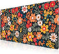 Mouse Pad, Large Colorful Flowers and Plants Desk Mat, Extended Non-Slip Gaming Keyboard Mousepad Desk Pad, Thick Stitched Edges Waterproof Mouse Mat 31.5"x15.7" (Bright Abstract Floral)