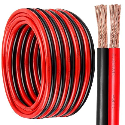 8 Gauge Wire 2 Conductors Copper Wire, 8 AWG Battery Cable Oxygen Free Copper Wire for Solar Panel, Automotive, Trailer, RV and Speaker (8 Gauge 200FT)