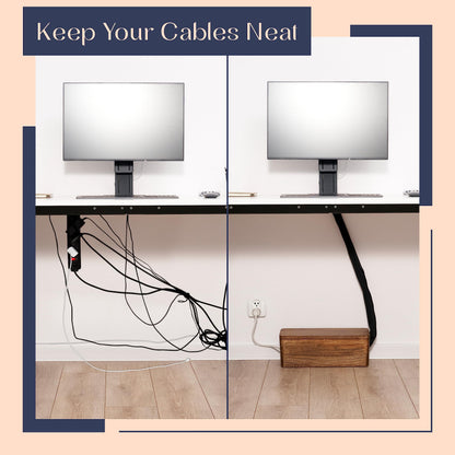 Mango Cable Management Box - Rustic Design (Natural, Large)
