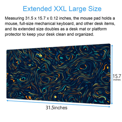 Abstract Swirl Desk Mat, XXL Large Gaming Mouse Pad