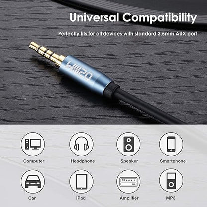 MillSO 3.5mm Headphone Extension Cable (6.6 Feet) TRRS 3.5mm Male to Female Stereo Audio Jack Extension Adapter Auxiliary AUX Cord for Headphones, Earbud, Speaker, Car Stereo, Home HiFi System