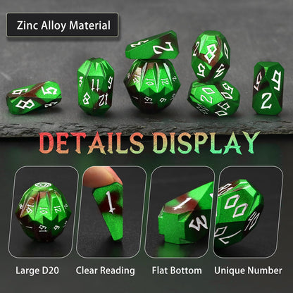 FONVGOGO Metal DND Dice Set for Dungeons and Dragon Dice Collector Gift RPG