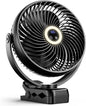 xasla 10000mAh Portable Clip On Fan With Light, 8 Inch Rechargeable Battery Operated Fan, 24H Long-last, Quiet Personal Camping Fan Digital Display, 3 Speed, 360° Rotate, for Gym Outdoor Travel