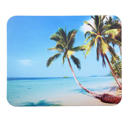 Mouse Pad, Gaming Mouse Pad, Non-Slip Rubber Base Mouse Mat with Designs for Laptop, Computer & Office, 9.5 x 7.9 x 0.12 inches (Coconut Trees on The Beach)