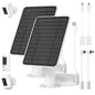 5W Solar Panel for Ring Camera, Solar Panel Charger Compatible with Ring Spotlight Plus/Pro Stick Up Outdoor Cam Battery, 10ft Cable with USB-C to Barrel Plug Adapter & Micro-USB Adapter, 2 Pack