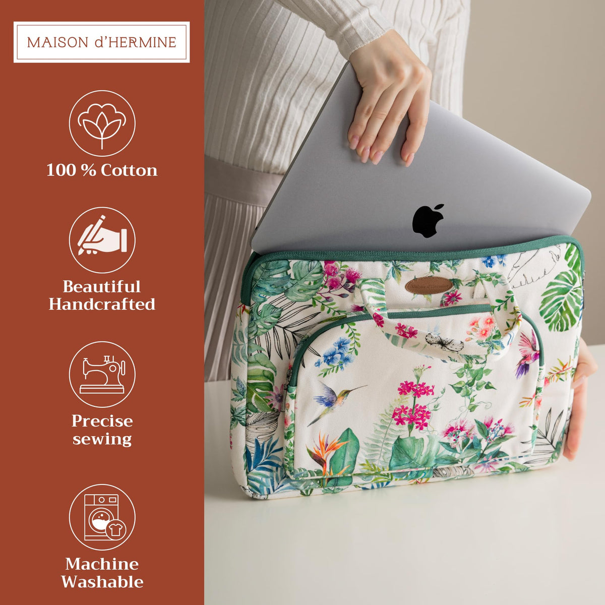 Maison d' Hermine Laptop Bag with Front Pocket Upto 15.5 inch Laptop Tablet