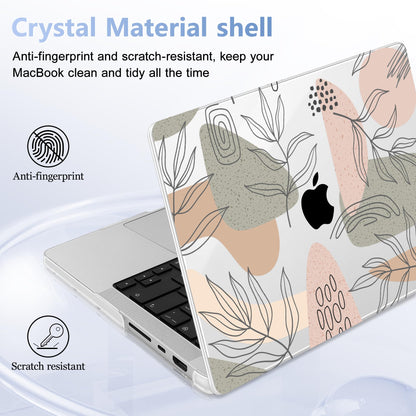 Lepeoac for MacBook Pro 16 inch Case M1 M2 M3 M4 M5 Pro/Max with Liquid Retina XDR, Release 2021-2025 2026 A3429 A3428, Hard Shell Case with Screen Protector & Keyboard Cover, Tropical Leaves