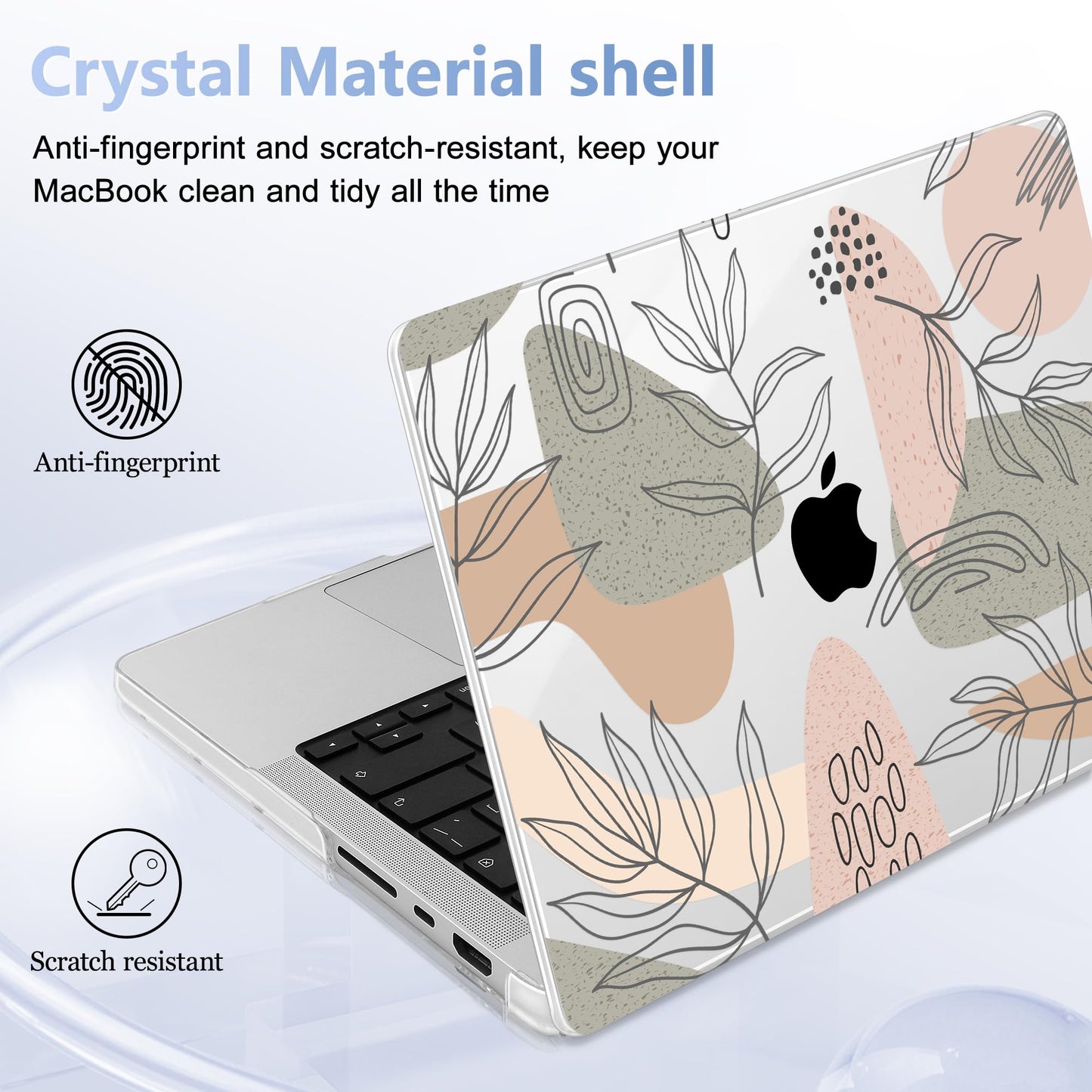 Lepeoac for MacBook Pro 16 inch Case M1 M2 M3 M4 M5 Pro/Max with Liquid Retina XDR, Release 2021-2025 2026 A3429 A3428, Hard Shell Case with Screen Protector & Keyboard Cover, Tropical Leaves