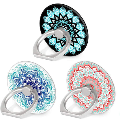 Bonoma Phone Ring Stand Holder, 3-Pack 360 Degree Rotation Universal Finger Ring Stand Compatible with Smartphones and Tablets Mandala