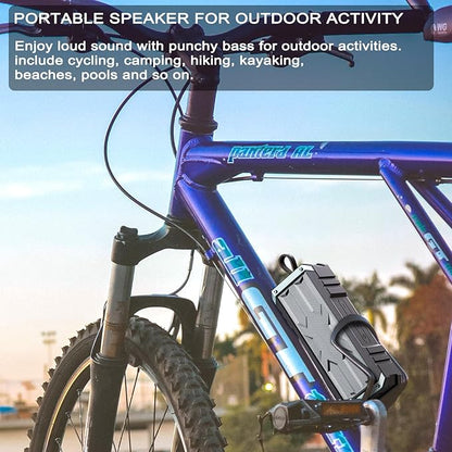 comiso Bluetooth Speaker, 5.3 Rugged Portable Speaker with 20W Stereo Sound, Speakers Bluetooth Wireless IPX7 Waterproof, 24H Playtime, Small Speakers with Deep Bass for Home, Outdoor, Beach, Travel