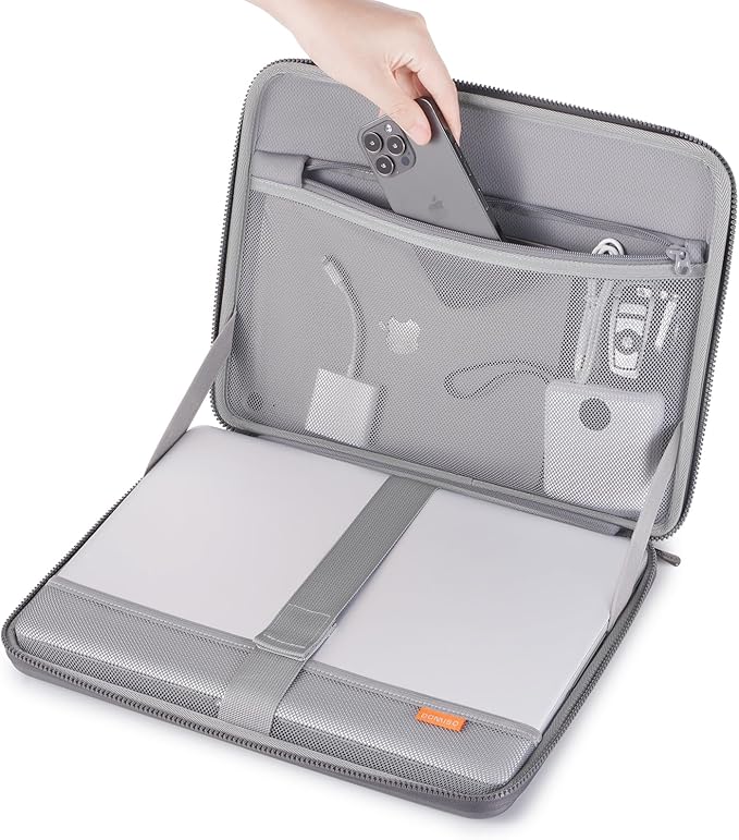 DOMISO 13.3 inch Laptop Sleeve with Handle Shockproof Computer Bag Waterproof EVA Protective Carrying Case for 13-13.3 inch Notebooks/13 MacBook Air/MacBook Pro Retina/Dell XPS 13/HP, Dark Grey