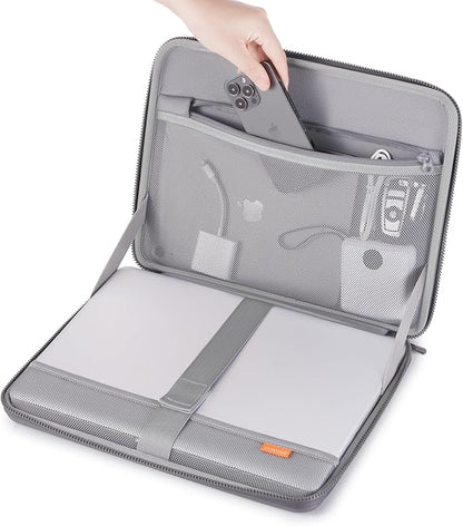 DOMISO 13.3 inch Laptop Sleeve with Handle Shockproof Computer Bag Waterproof EVA Protective Carrying Case for 13-13.3 inch Notebooks/13 MacBook Air/MacBook Pro Retina/Dell XPS 13/HP, Dark Grey