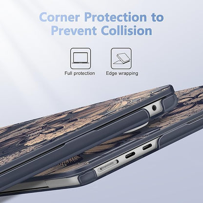 Case for MacBook Air 15 Inch 2025 2024 2023 Release M4 A3241 M3 A3114 M2 A2941, Hard Shell with Screen Protector & Keyboard Cover, Compatible with Touch ID - Spring Floral