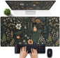 Cute Pastel Mint Green Forest Sage Desk Mat Anime Large Gaming Mouse Pad XL, Aesthetic Sunrise Laptop Computer Keyboard Mouse Mat, Women Office Desk Decor Cover Mat with Stitched Edges 31.5"x11.8"