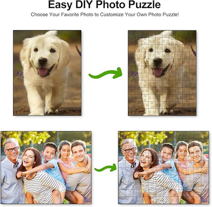 Custom Puzzles from Photos, Personalized Photo Puzzle for Adults 35/70/120/500/1000 Piece, Customized Picture Puzzle Jigsaw for Teens Kids, Birthday,Family,Holidays,Wedding,Father's Day Puzzles Gift