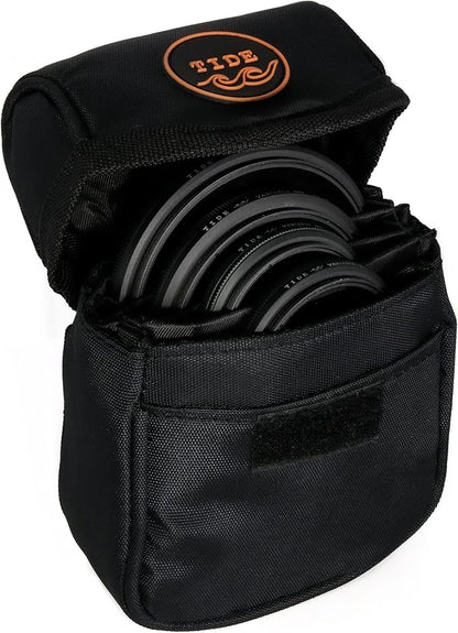 Tide Optics Filter Pouch | Holds 5 Filters Up to 86mm | Durable Protective Case Bag for Photography Camera Filters | Water & Dust Resistant…