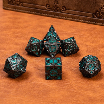 Rolledomain Metal DND Dice Set with Gift Box, Purple Black Sharp Edge Finish Heavy Polyhedral Dice, Designed for Dungeons & Dragons RPG DM and Players, for D&D, MTG RPG Meetings (Ranger)