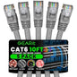 GEARit Cat 6 Ethernet Cable (5-Pack 10 Feet) Cat6 Network Patch, 10Gbps, RJ45, Snagless Cord, Gold-Plated Connectors, Internet for PC, TV, Tablet, Router, Printer, Servers, IT Data Center - Gray