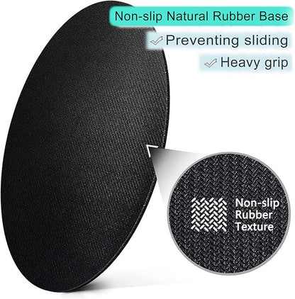 ITNRSIIET Round Mouse Pad with Stitched Edge Premium-Textured Waterproof Non-Slip Rubber Base Desktop Protection Mat Diameter 8.7 inches, Abstract Black and White