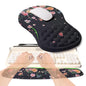KUOSGM 2-in-1 Ergonomic Set, Wave Rise Keyboard Wrist Rest and Massage Bulge Slope Mouse Pad Wrist Support, Cushion Memory Foam Integrated to Relieve Wrist Pain, Cute Cat Paws