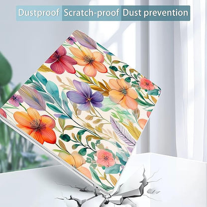 May Chen for MacBook Air 13.6 inch Case A3240 M4 A3113 M3 A2681 M2 with Retina Dispaly, 2025 2024 2023 2022 Release, Plastic Hard Shell Case with Screen Protector & Keyboard Cover, Flowers Watercolor