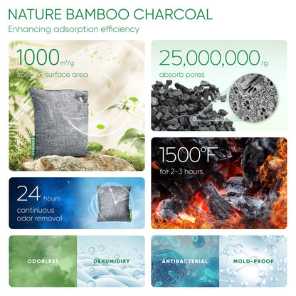 Activated Charcoal Odor Absorber,10P Nature Odor Eliminator for Strong Odor