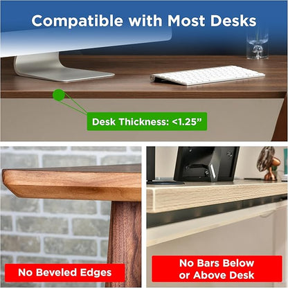 Kt4 Clamp on Keyboard Tray, Adjustable Slide Out Drawer for Desk, Height Tilt Adjustable Keyboard Holder, Under Desk Pull Out Tray (Black)