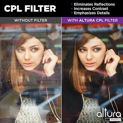 Altura Photo 95mm Lens Filter Kit - Multi-Coated UV Protector, CPL Polarizing and ND Neutral Density Filters + Case for Camera Accessories & Lenses