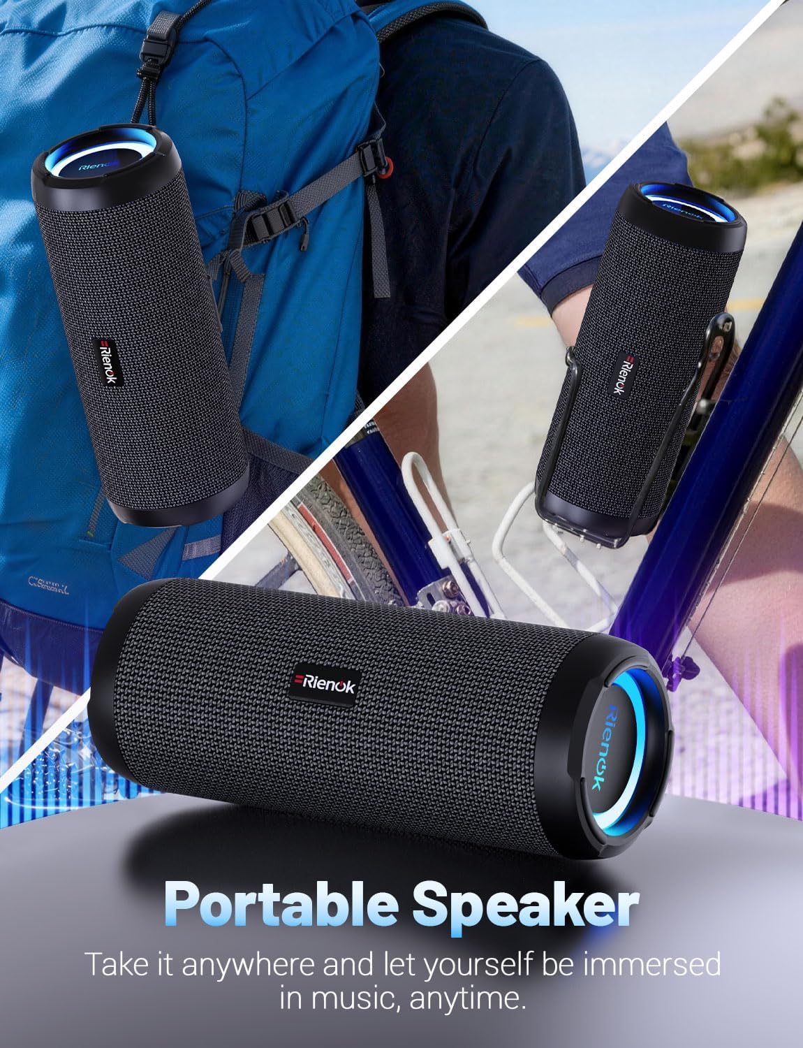 RIENOK Portable Bluetooth Speaker 30W
