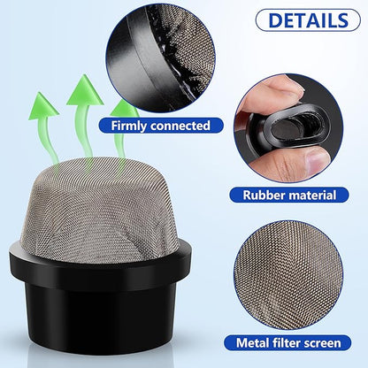 DECOHS 2 Pcs 190106Z Air Bleeder Screen Cap- Stainless Steel Screen Filter Cap Replacement Parts- Air Valve Strainer Cap for Most Pools Filters