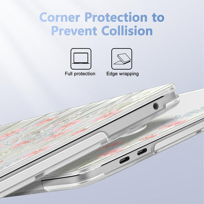 Lepeoac Case for MacBook Pro 13 inch Case M2 2022-2016 A2338 M1 A2251 A2289 A2159 A1989 A1708 A1706, Plastic Hard Shell + Keyboard Cover + Dust Plug, Floral C322