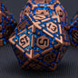 DND Metal Dice Set, Polyhedral Dice Set for RPG D&D Dice with Cracks Dungeons and Dragons Dice Set for RPG TTRPG D&D Die with Gift Case（Silver and Coloured Ink-1） for Ages 15 and Up