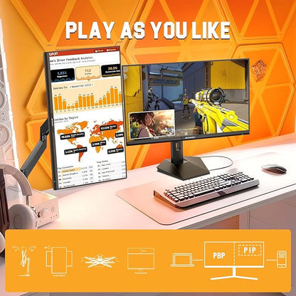SANSUI 27 inch WQHD 2560x1440 300Hz 240Hz Gaming Monitor, FastIPS 1ms Computer Monitor, FreeSync Premium|Brightness 400Nits| 130% sRGB | 10Bits | HDR | ErgoStand | VESA Mount |2×DP 1.4 & 2×HDMI 2.1