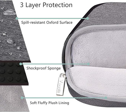 Voova Laptop Bag 17 17.3 Inch Water-resistant Laptop Sleeve Case with Shoulder Straps & Handle, Computer Case Cover Slim Briefcase Compatible with 17-18” Hp Dell Asus Acer, Grey