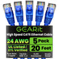 GEARit Cat6 Patch Cables Cat 6 Ethernet Cable 3 ft 5-Pack Black