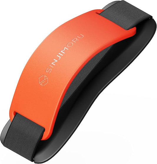 Sinjimoru Phone Grip with Silicone Band, Holder & Kickstand, Clementine