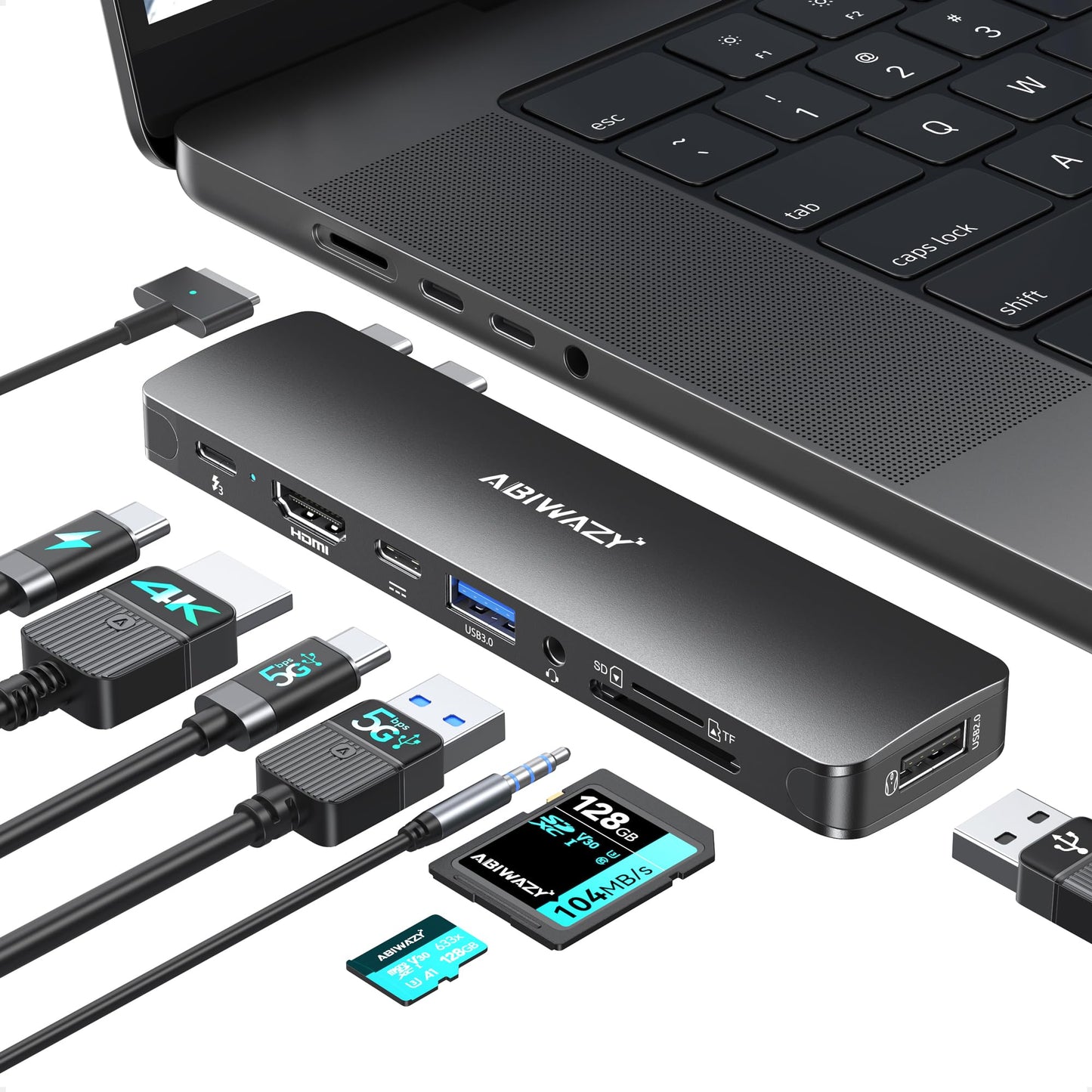 USB C Adapter HDMI USB Multiport Hub, 8 in 2 Accessories MacBook