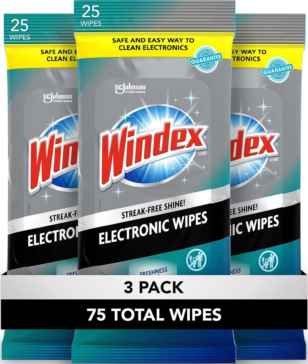Windex Electronic Cleaning Wipes, Anti-Static & Ammonia-Free, 25 Count
