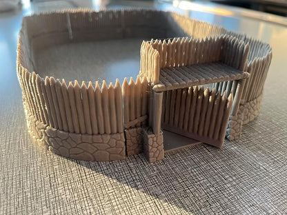 HAUTICO Tabletop RPG Village Wall Scenery and Wargame Terrain for 18mm Miniatures (Simple Edition)