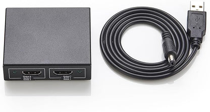 Amazon Basics HDMI Splitter 1 in 2 Out, 4K@30Hz for Dual Monitors, Mirror Only, Black