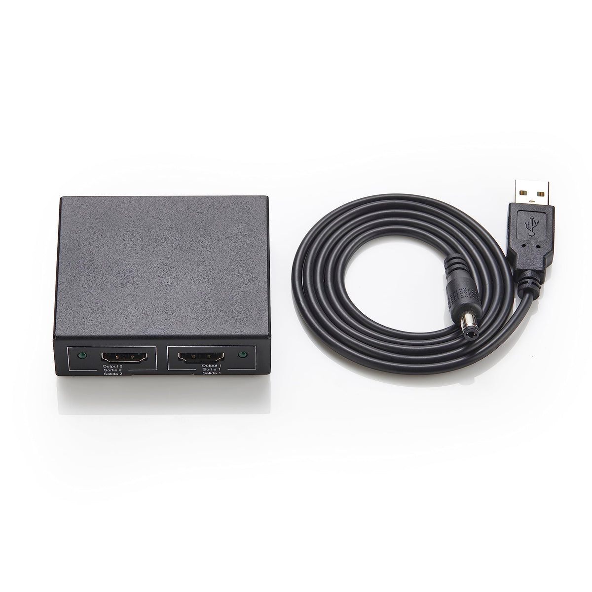 Amazon Basics HDMI Splitter 1 in 2 Out for Dual Monitors, 4K@30Hz, 1080P, Mirror Only, Black