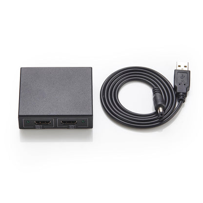 Amazon Basics HDMI Splitter 1 in 2 Out for Dual Monitors, 4K@30Hz, 1080P, Mirror Only, Black