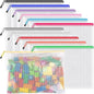 Umriox Mesh Zipper Pouch, 14.9x11.0 in (12 Colors, 12 Packs), Toy Storage Bags, Waterproof Zipper Bags for Office Supplies, Puzzles, Board Game Storage & Cross Stitch Projects
