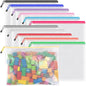 Umriox 12 Pack B4 Black Mesh Zipper Bags, File Organizer Pouch for Storage