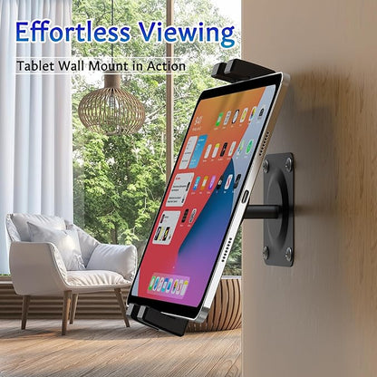 iPad Wall Mount, Universal 360° Rotating Tablet Wall Mount Holder, Phone Holder Arm Bracket, Compatible with 4.7"-12.9" Devices Including iPad Pro, Mini, Air - Ideal for Home, Office Use