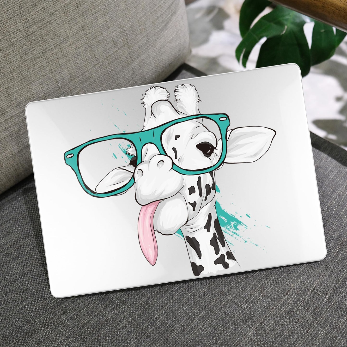 MEEgoodo for M5/M4/M3/M2 MacBook Air 15 inch Case 2026 2025 2024 2023, Case Fit Model (A3448/A3241/A3114/A2941) for MacBook Air 15.3 inch, Funny Giraffe