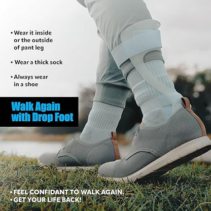 BraceOn AFO Swedish Drop Foot Stabilizer for Walking and Exercise, Drop Foot Braces for Men, AFO Brace & Foot Drop Braces, Foot Boot for Injured Foot, Men, Left