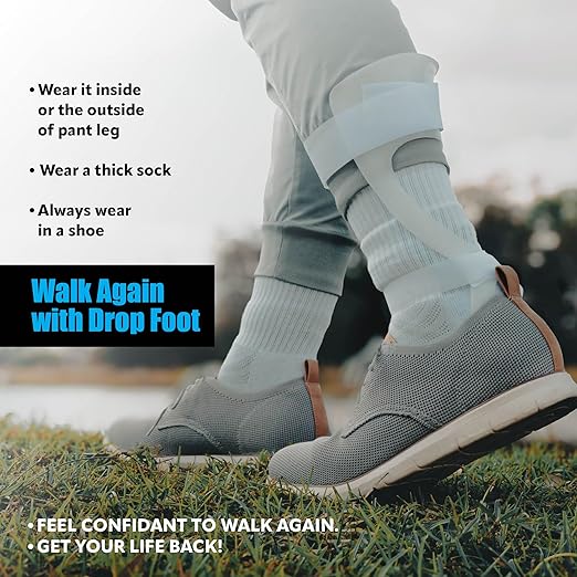 BraceOn AFO Swedish Drop Foot Stabilizer for Walking and Exercise, Drop Foot Braces for Men, AFO Brace & Foot Drop Braces, Foot Boot for Injured Foot, Men, Right
