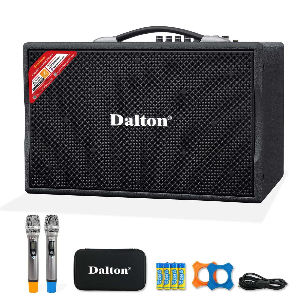 300W RMS Dalton KS10Pro Portable Karaoke Machine for Adults Bluetooth Speaker with 10 Inches Subwoofer, Speakers Bluetooth Wireless PA Setup with 2 Mics, USB AUX Inputs for Home, Beach Party