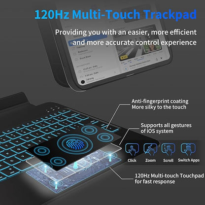 Otuoor Keyboard Case for iPad Air 11 inch (M3 2025 / M2 2024), Magnetic Detachable Keyboard Case for iPad Pro 11 inch (4th/3rd/2nd/1st Gen) & iPad Air 5th/4th Gen with Backlit Keys, Trackpad (Black)